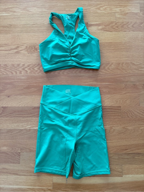 JoyLab Other - JoyLab Teal Green Racerback bra and matching High-Waist bike Shorts